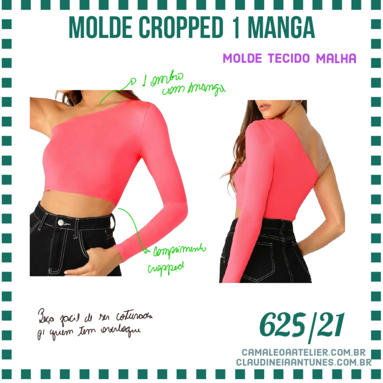 Molde Cropped Manga Camaleoa Atelier De Costura