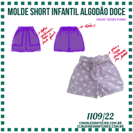 Molde Short Infantil Algod O Doce Camaleoa Atelier De Costura