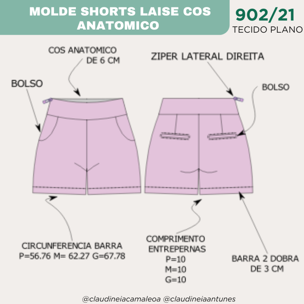 Molde Short Laise Cos Anatomico 902/21