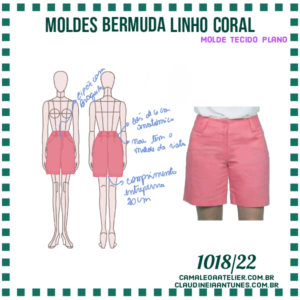 Molde Bermuda Linho Coral 1018/22