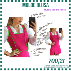 Molde Blusa Cropped Rosa 700/21