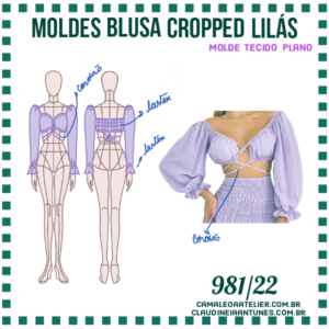 Molde Blusa Cropped Lilás 981/22