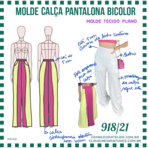 Molde Calca Pantalona Bicolor 918/21