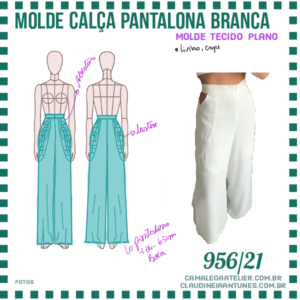 Molde Calça Pantalona Branca 956/21