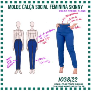 Molde Calça Social Feminina Skinny 1038/22