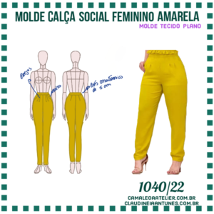 Molde Calça Social Feminino Amarela 1040/22