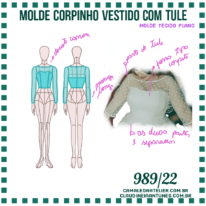 Molde Corpinho Vestido com Tule 989/22