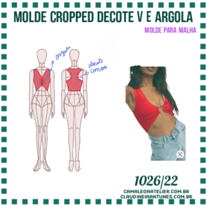 Molde Cropped Decote V e Argola 1026/22