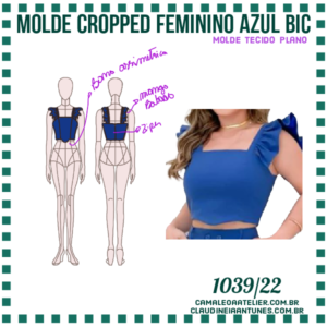 Molde Cropped Feminino Azul Bic 1039/22