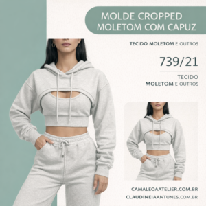 Molde Cropped Moletom com Capuz 739/21