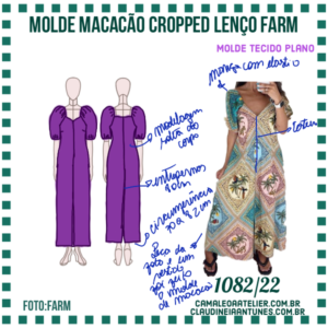 Molde Macacão Cropped Laço Farm 1082/22