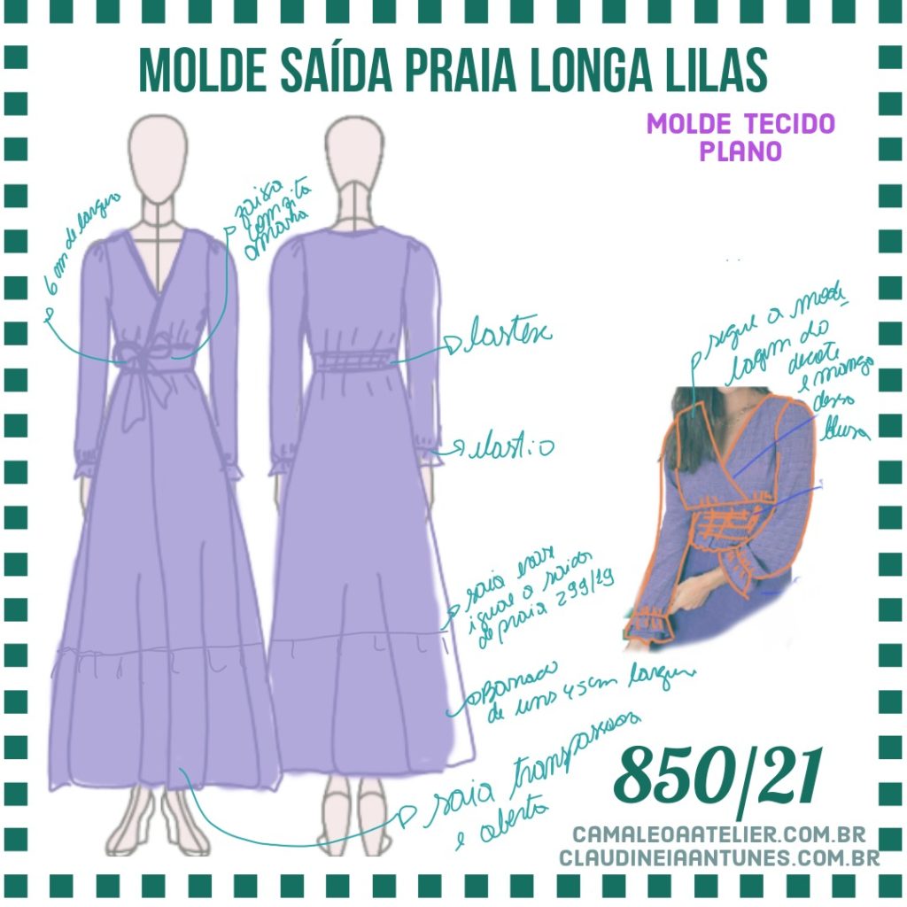 Molde Saida de Praia Longa Lilas 850/21