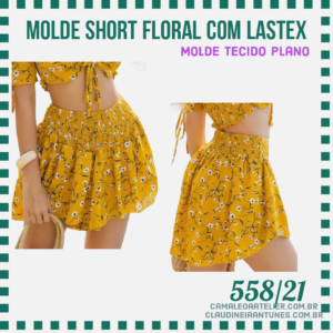 Molde Short Floral com Lastex 558/21