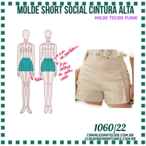 Molde Short Social Cintura Alta 1060/22