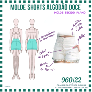 Molde Shorts Algodão Doce 960/21