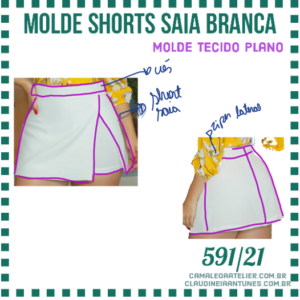 Molde Shorts Saia Branca 591/21