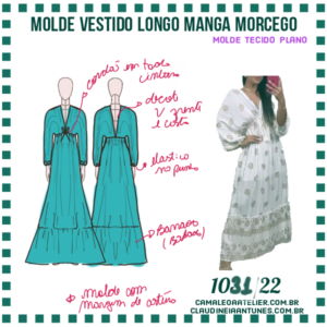 Molde Vestido Longo Manga Morcego 1031/22