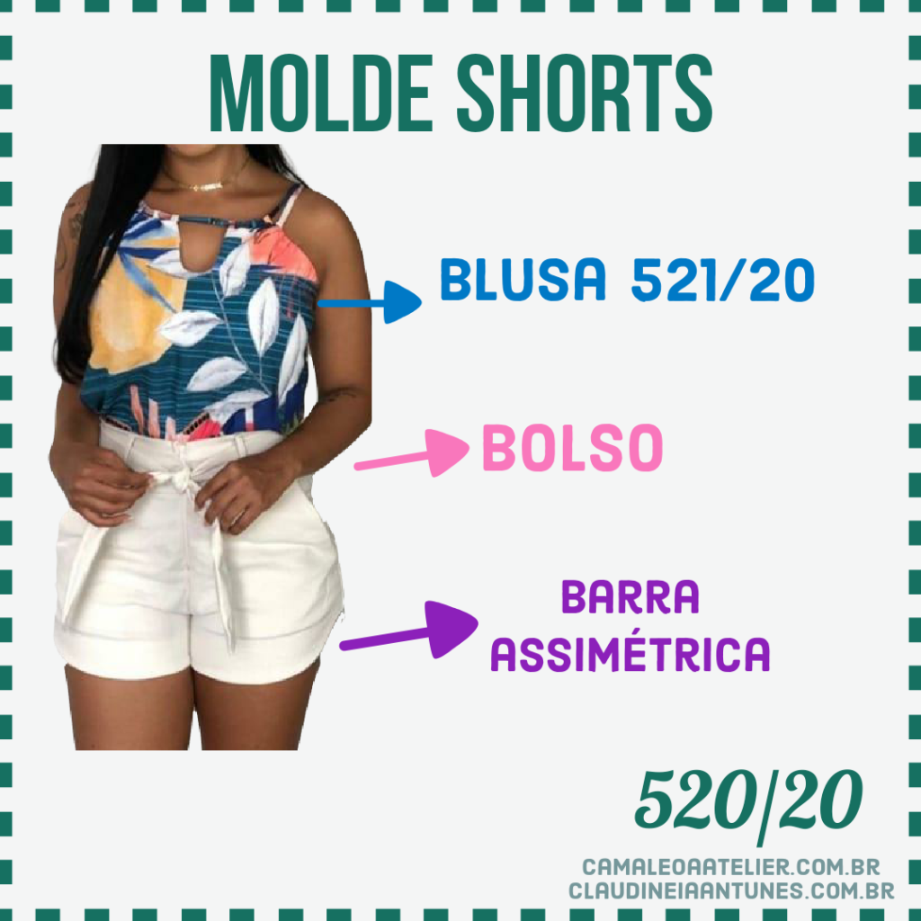 Molde Short Barra Assimétrica 520/20