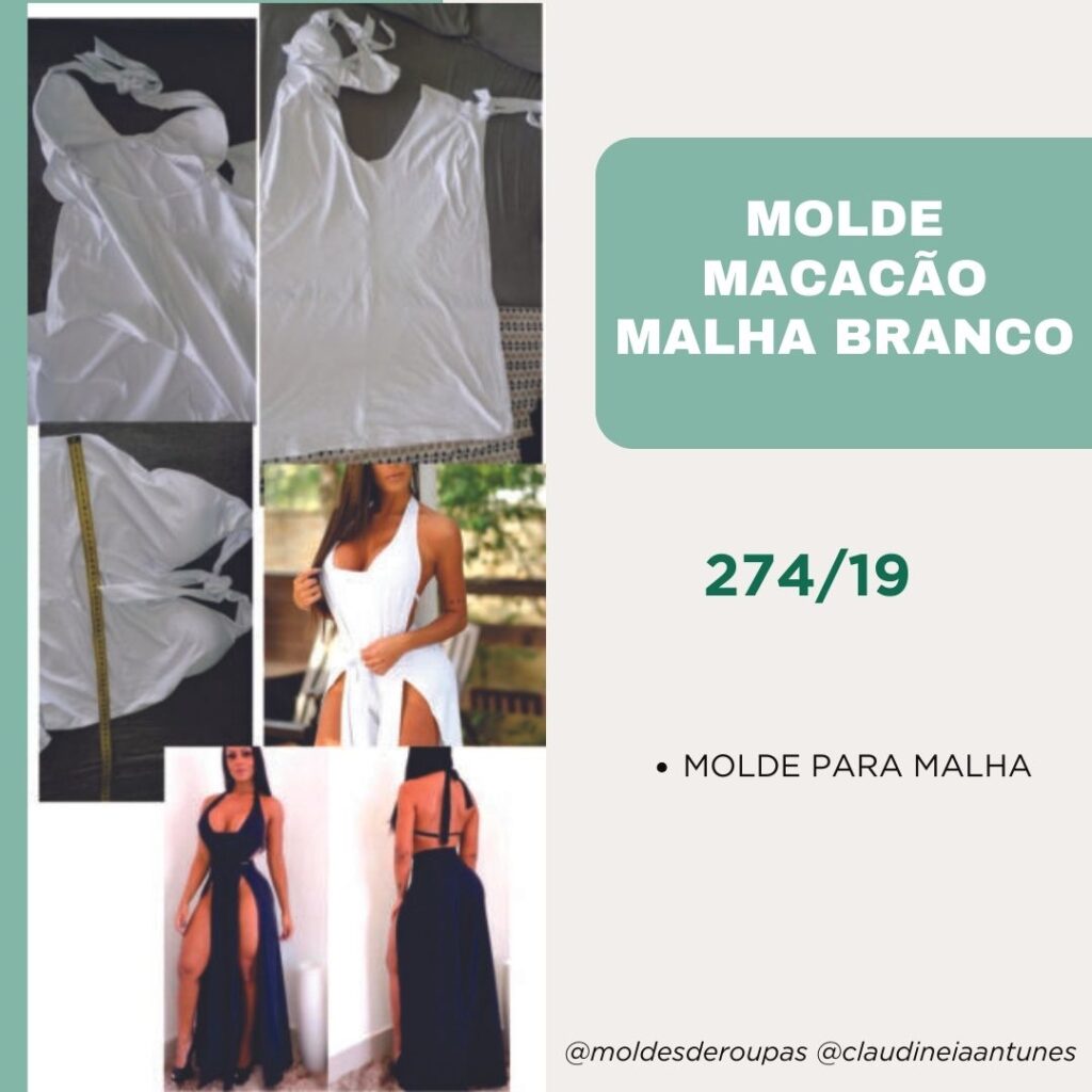 Molde Macacão Malha Branco 274/19