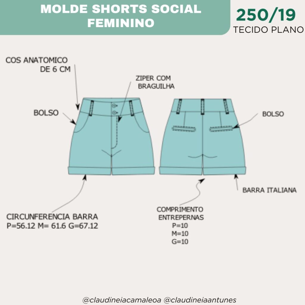Molde Short Cintura Alta 260/19