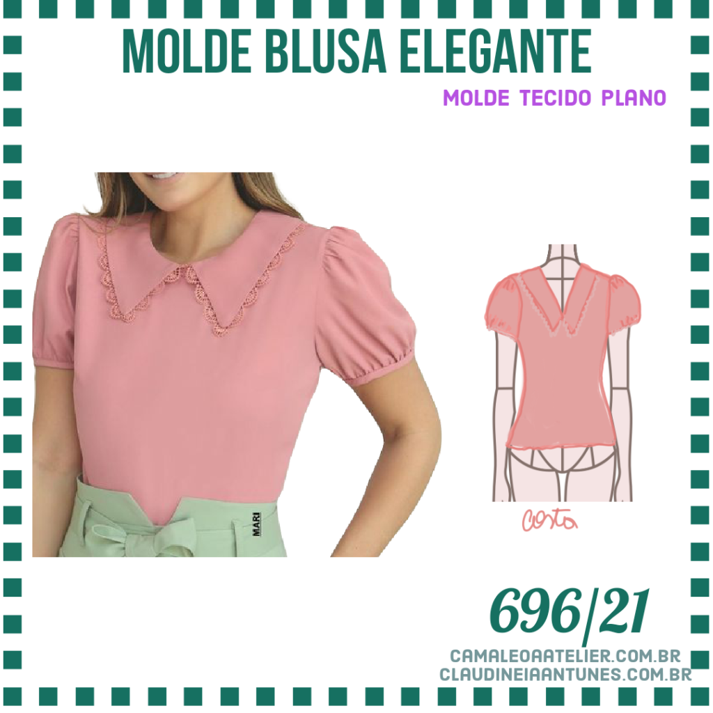 Molde Blusa Elegante 696 21 Camaleoa Atelier De Costura