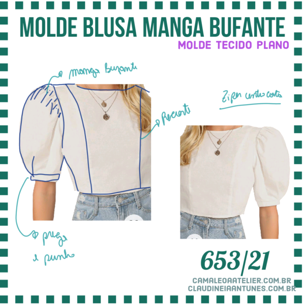 Molde Blusa Manga Bufante 653/21