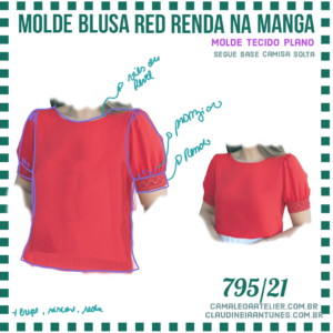 Molde Blusa Red Renda na Manga 795/21