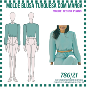 Molde Blusa Turquesa com Manga 786/21