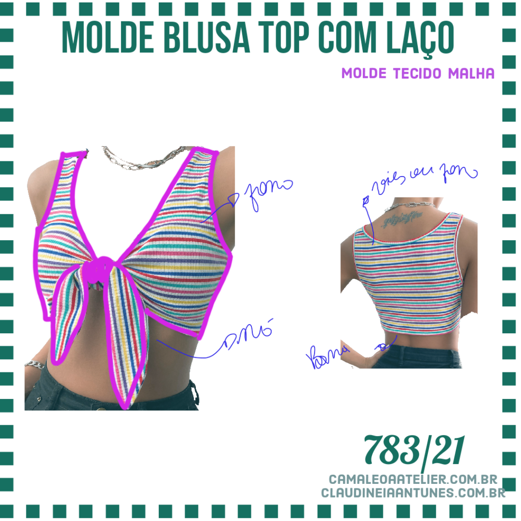 Molde Blusa Top com Laço 783/21