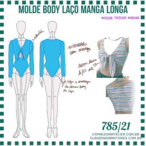 Molde Body Laço Manga Longa 785/21