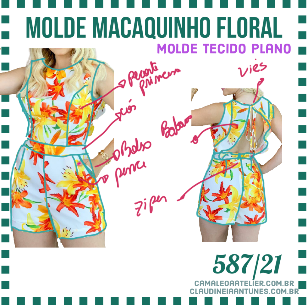 Molde Macaquinho Floral 587/21
