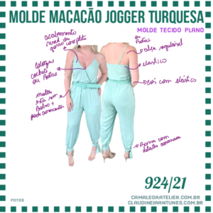 Molde Macacão Jogger Turquesa 924/21