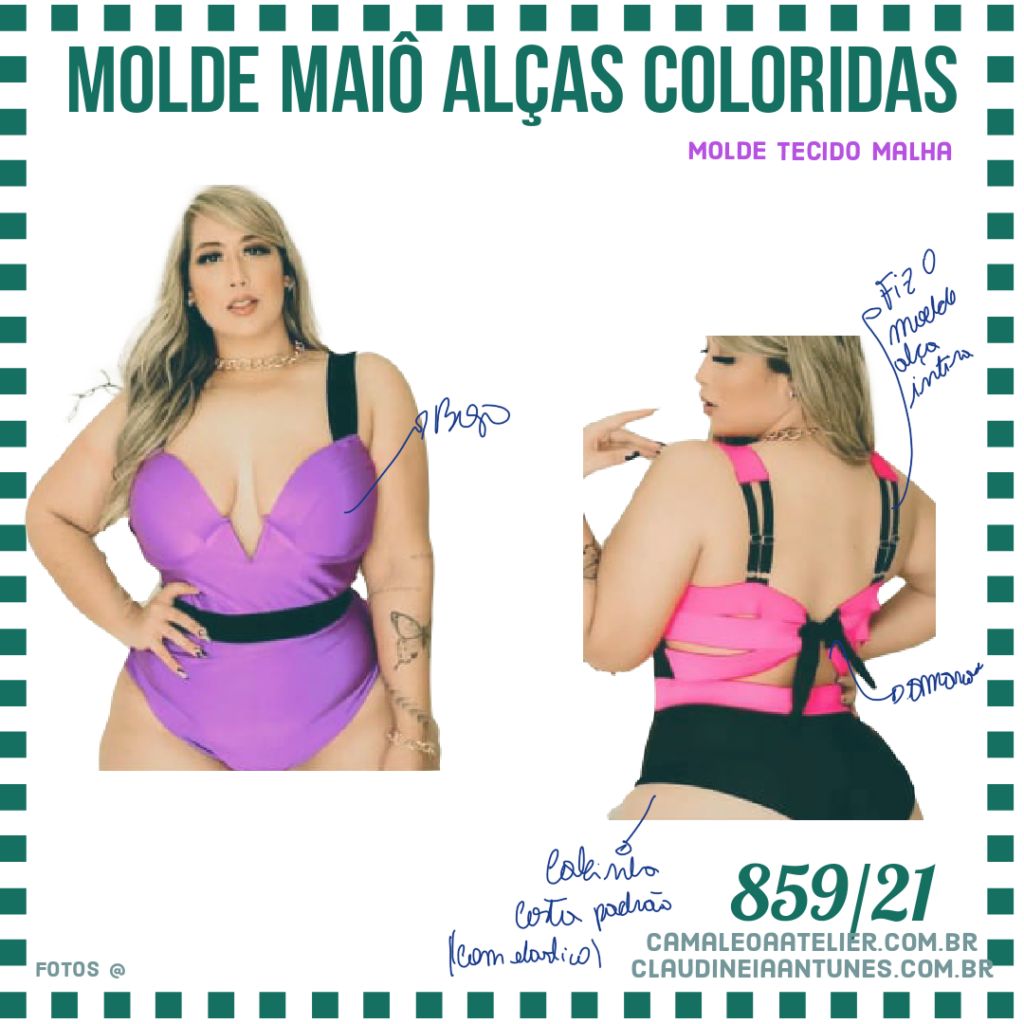 Molde Maiô Alças Coloridas 859/21