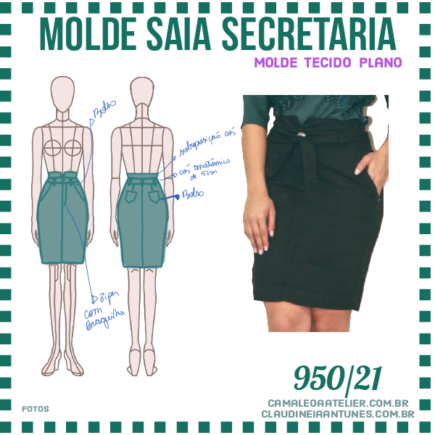 Molde Saia Secretaria 950/21 – CAMALEOA ATELIER DE COSTURA