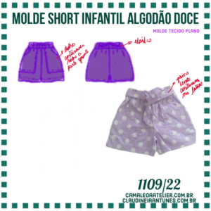 Molde Short Infantil Algodão Doce 1109/22