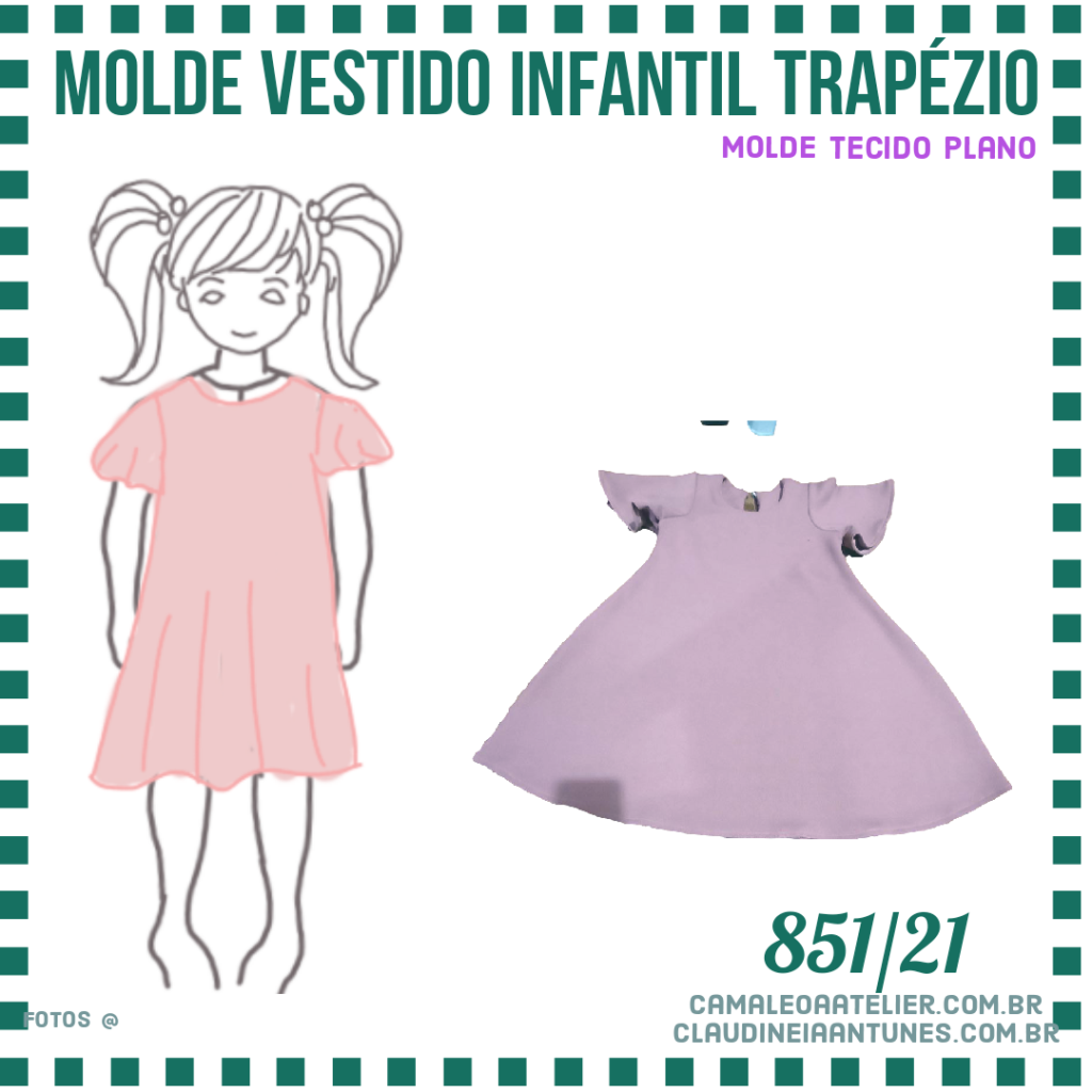 Molde Vestido Infantil Trapézio 851/21