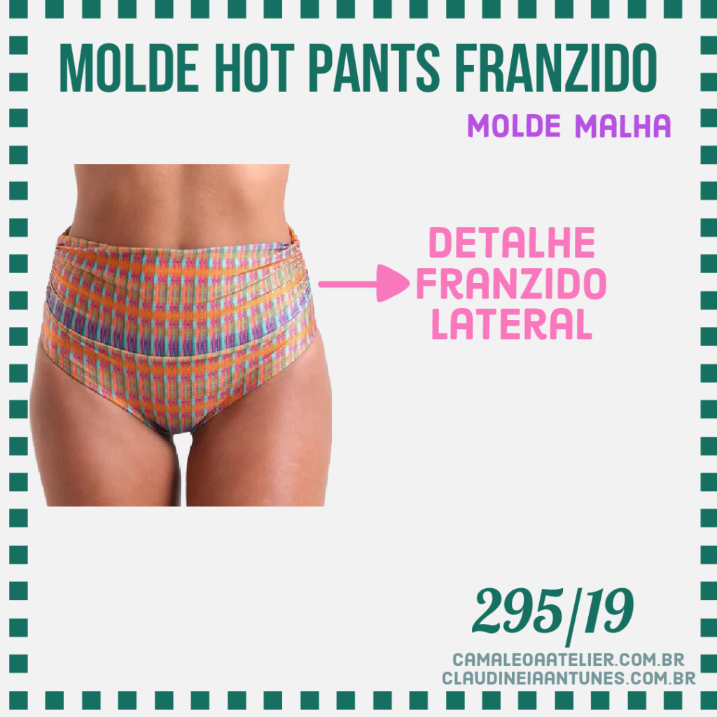 Molde Calcinha Hot Pants Franzido 295/19