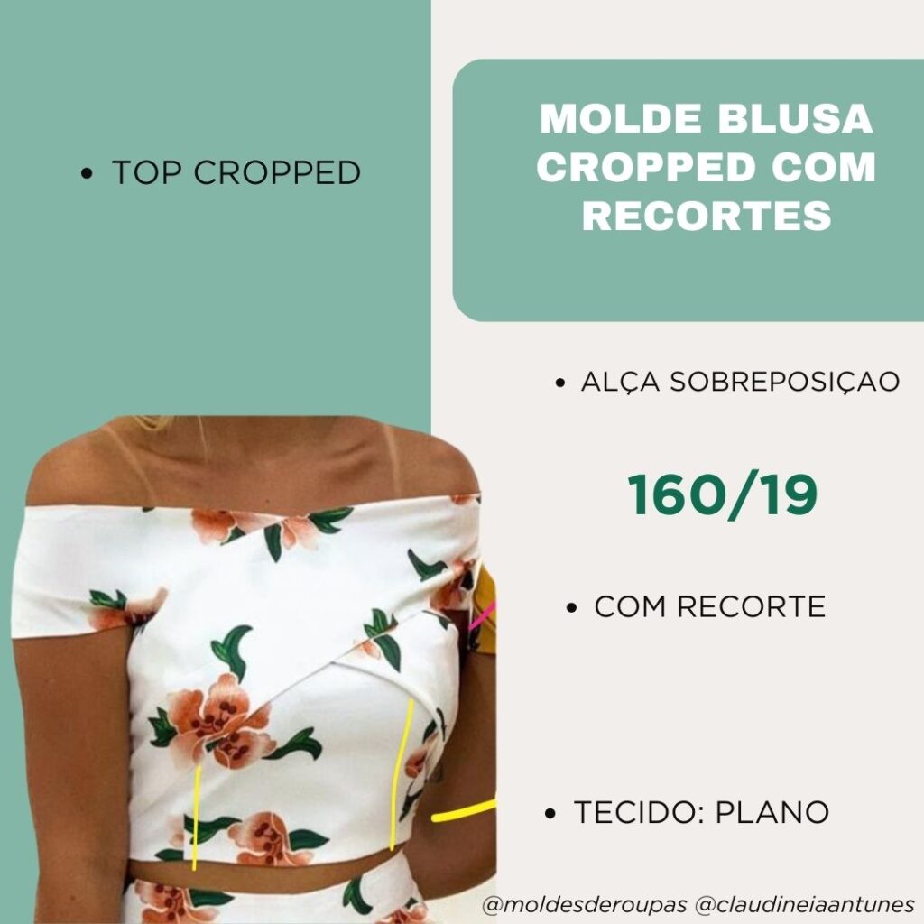 Molde Blusa Cropped com Recortes 160/19