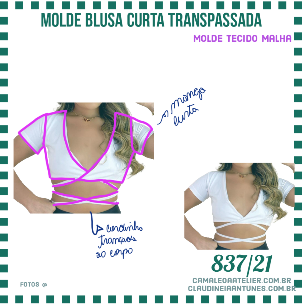Molde Blusa Curta Transpassada 837/21