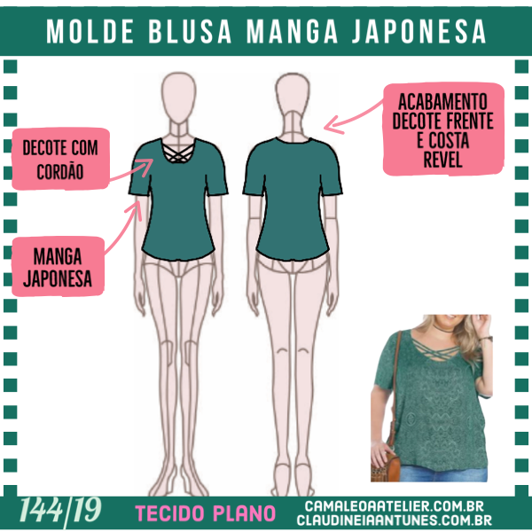 Molde Blusa Manga Japonesa 144/19