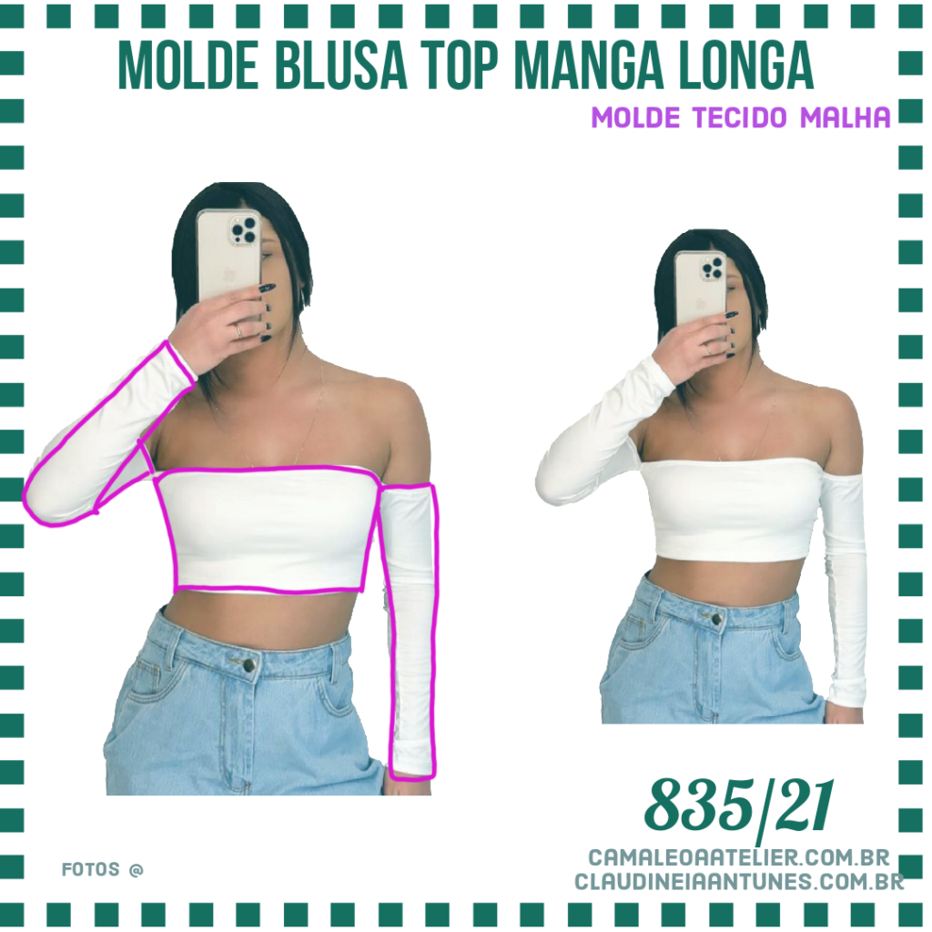 Molde Blusa Top Manga Longa 835/21