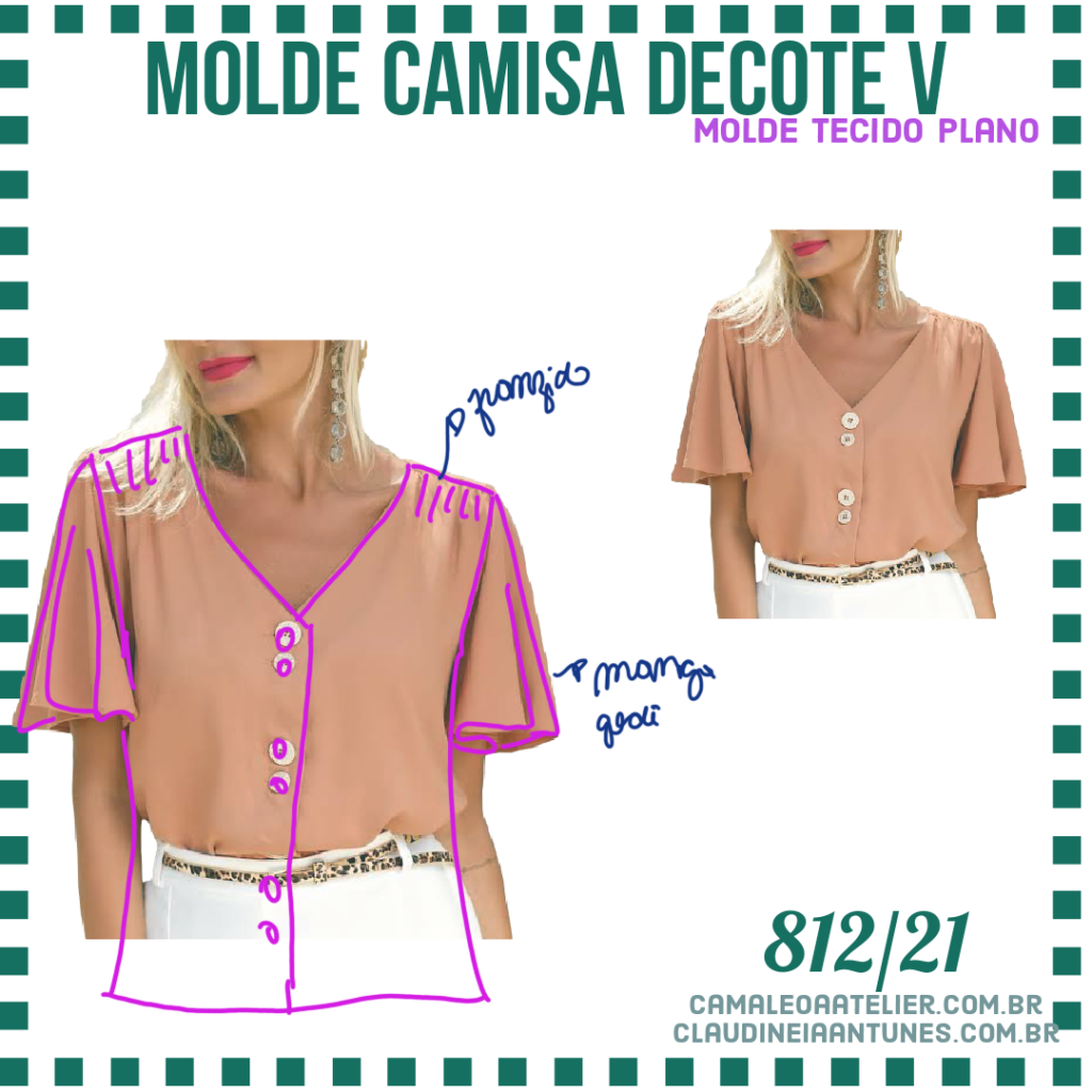 Molde Camisa Decote V 812/21