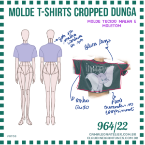 Molde T-shirts Cropped Dunga 964/21