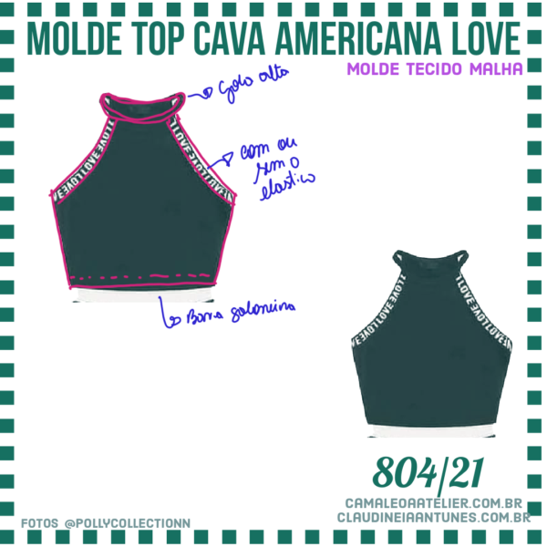 Molde Top Cava Americana Love 804/21