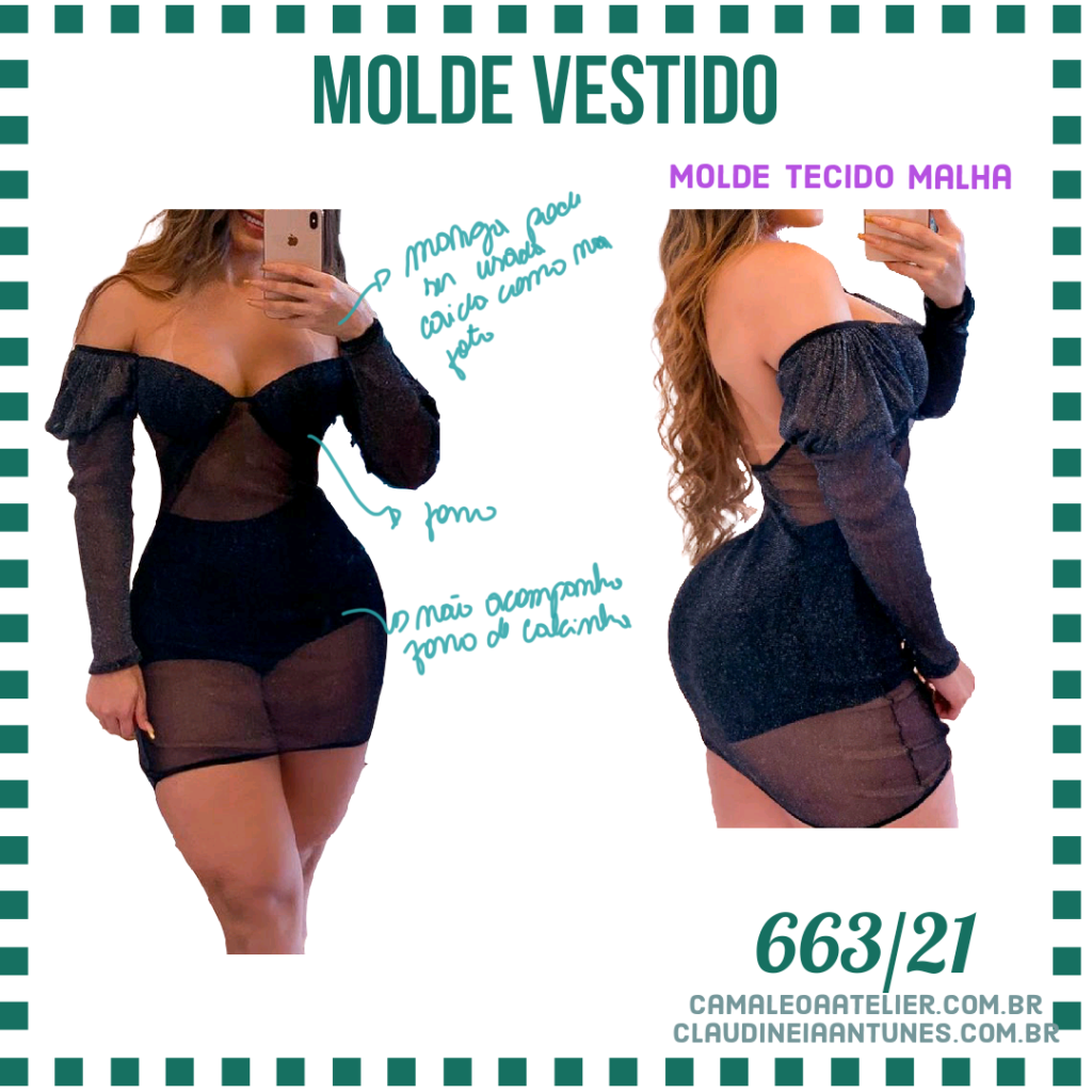 Molde Vestido Manga Longa 663/21
