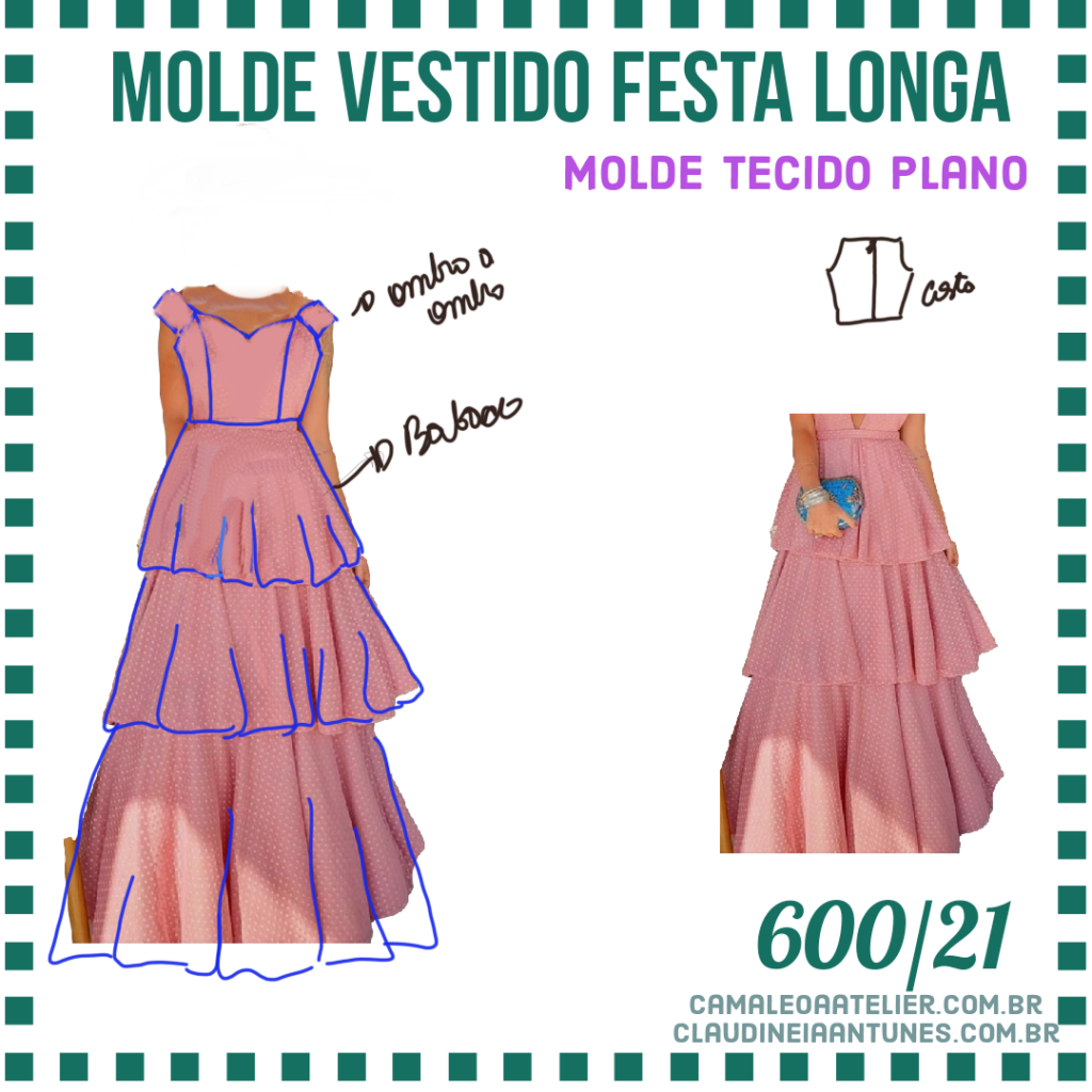 Molde Vestido Longo Festa 600/21