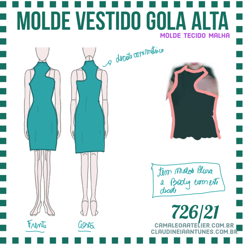 Molde Vestido Gola Alta 726/21