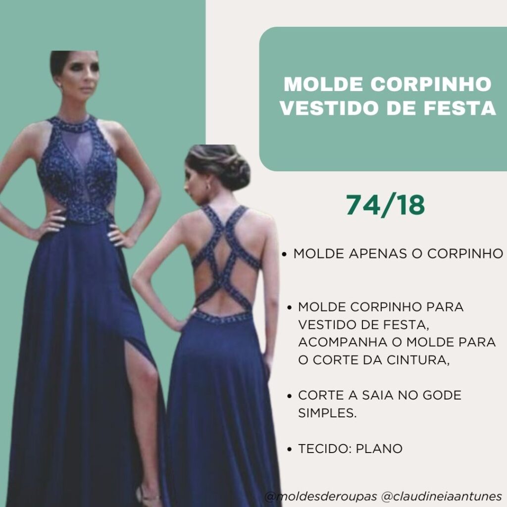 Molde Vestido Longo Festa 74/18
