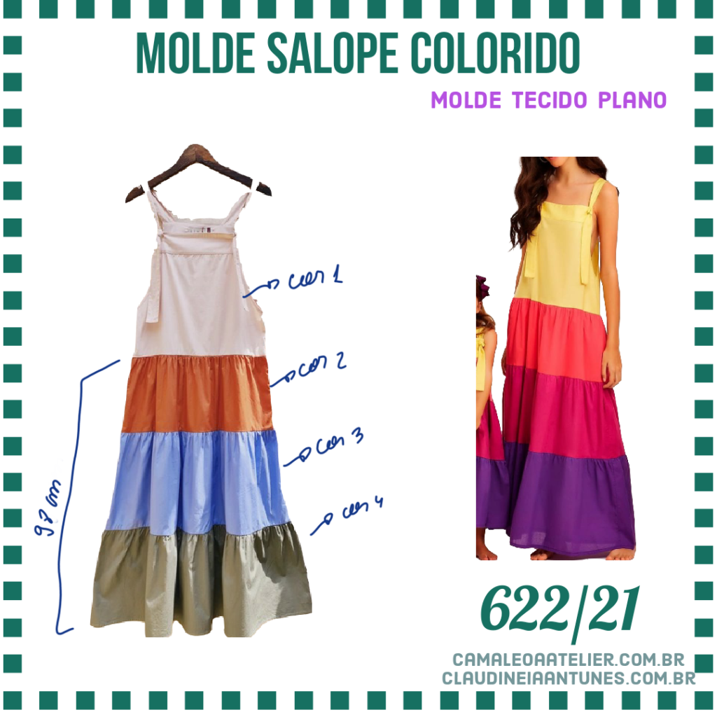 Molde Vestido Salopete Colorido 622/21