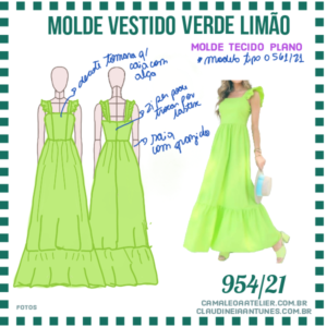 Molde Vestido Verde Limão 954/21